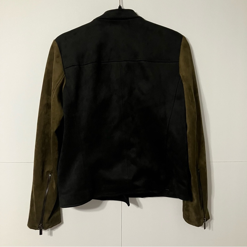 Kut from the Kloth Black and Brown Zip Polyester Suede Woman’s M Stylish Jacket - Picture 11 of 12